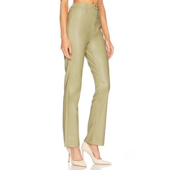 WeWoreWhat Vegan Leather Kickflare Pants Size 25 in Color Oat - Picture 8 of 9